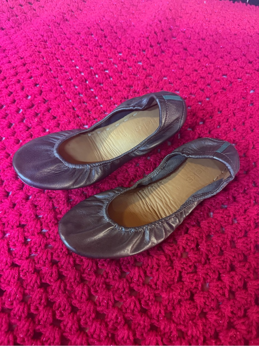 Tieks Metallic Pewter Ballet Flat with Teal Soles - Picture 6 of 14